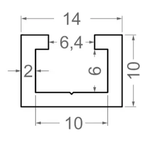 Верстатний профіль 10х14